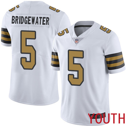 New Orleans Saints Limited White Youth Teddy Bridgewater Jersey NFL Football 5 Rush Vapor Untouchable Jersey